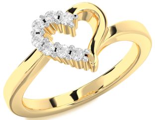 Diamond Gold Heart Ring