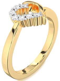 Diamond Gold Heart Ring