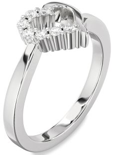 Diamond Platinum Heart Ring