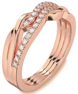 Diamond Rose Gold Infinity Round Ring