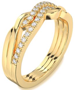 Diamond Gold Infinity Round Ring