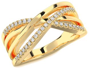 Diamond Gold Silver Infinity Ring
