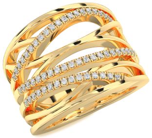 Diamond Gold Silver Infinity Ring