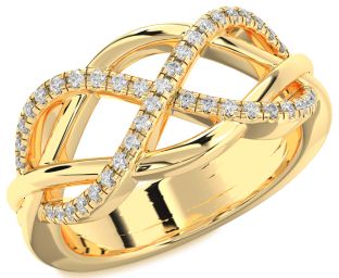 Diamond Gold Silver Infinity Ring