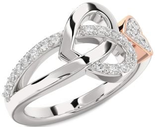 Diamond Platinum & Rose Gold Heart Ring