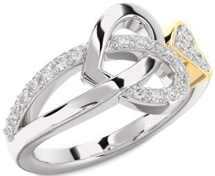 Diamond Platinum & Yellow Gold Heart Ring