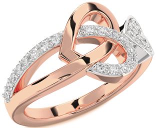 Diamond Platinum & Rose Gold Heart Ring