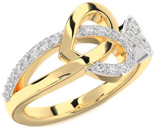Diamond Platinum & Yellow Gold Heart Ring