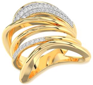 Diamond Gold Silver Infinity Ring