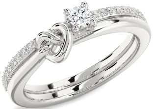 Diamond White Gold Heart Knot Promise Ring