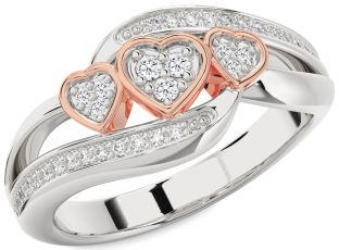 Diamond Platinum & Rose Gold Heart Ring