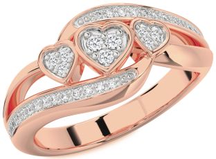 Diamond Rose Gold Heart Ring