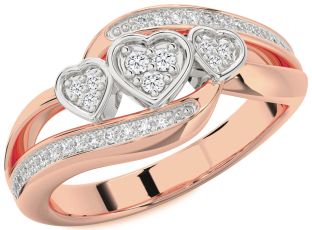 Diamond Platinum & Rose Gold Heart Ring