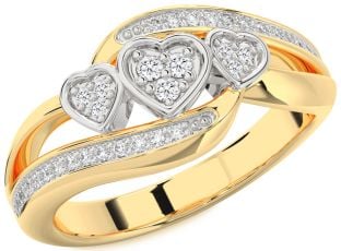 Diamond Platinum & Yellow Gold Heart Ring