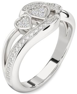 Diamond Platinum Heart Ring