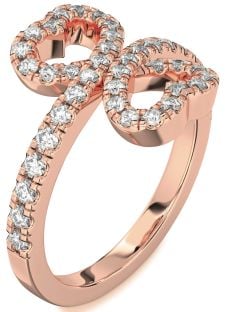 Diamond Rose Gold Heart Pave Ring
