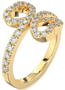 Diamond Gold Heart Pave Ring