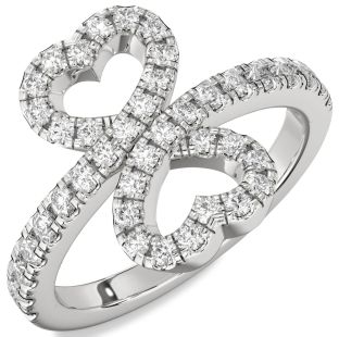 Diamond White Gold Heart Pave Ring