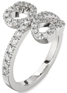 Diamond White Gold Heart Pave Ring