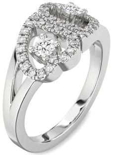 Diamond White Gold Heart Two Stone Ring