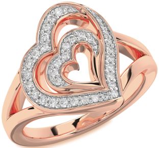 Diamond Rose Gold Heart Ring