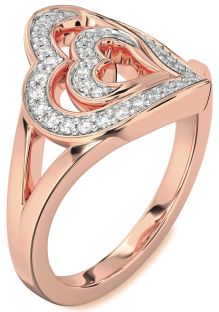 Diamond Rose Gold Heart Ring