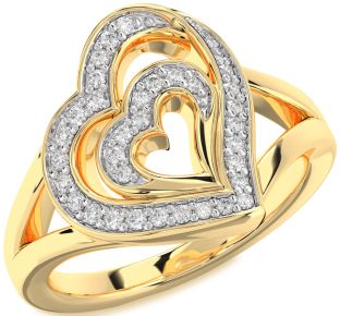 Diamond Gold Heart Ring
