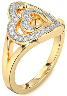 Diamond Gold Heart Ring