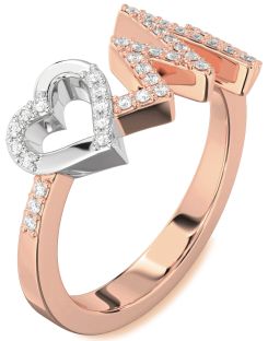 Diamond Platinum & Rose Gold Heart Ring