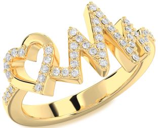 Diamond Gold Heart Ring