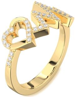 Diamond Gold Heart Ring