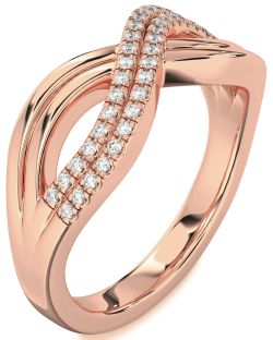 Diamond Rose Gold Infinity Round Ring