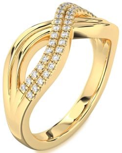 Diamond Gold Infinity Round Ring