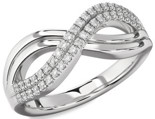 Diamond White Gold Infinity Round Ring