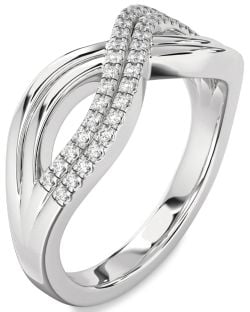 Diamond White Gold Infinity Round Ring