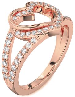 Diamond Rose Gold Heart Ring