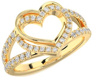 Diamond Gold Heart Ring