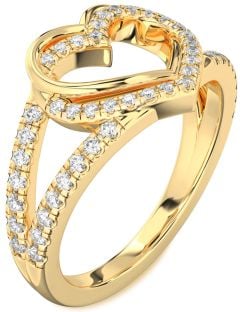 Diamond Gold Heart Ring