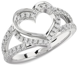 Diamond Platinum Heart Ring