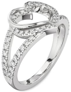 Diamond White Gold Heart Ring