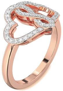 Diamond Rose Gold Heart Infinity Ring