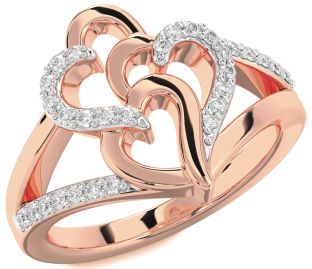 Diamond Rose Gold Heart Ring
