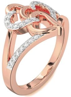 Diamond Rose Gold Heart Ring