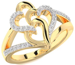 Diamond Gold Heart Ring