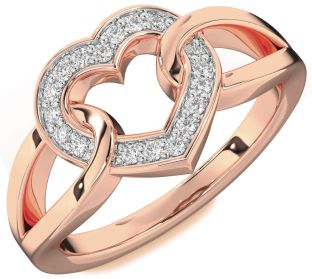 Diamond Rose Gold Heart Ring