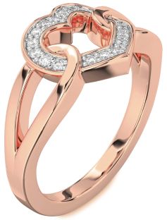 Diamond Rose Gold Heart Ring