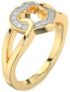 Diamond Gold Heart Ring