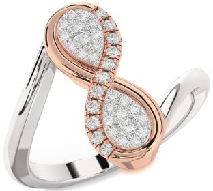 Diamond Platinum & Rose Gold Infinity Round Ring