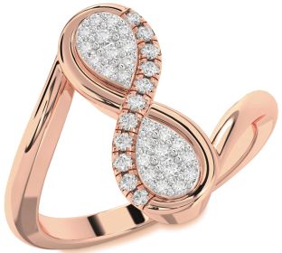 Diamond Rose Gold Infinity Round Ring