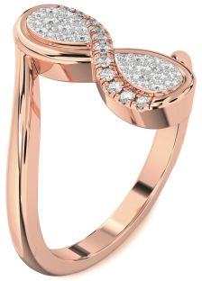 Diamond Rose Gold Infinity Round Ring